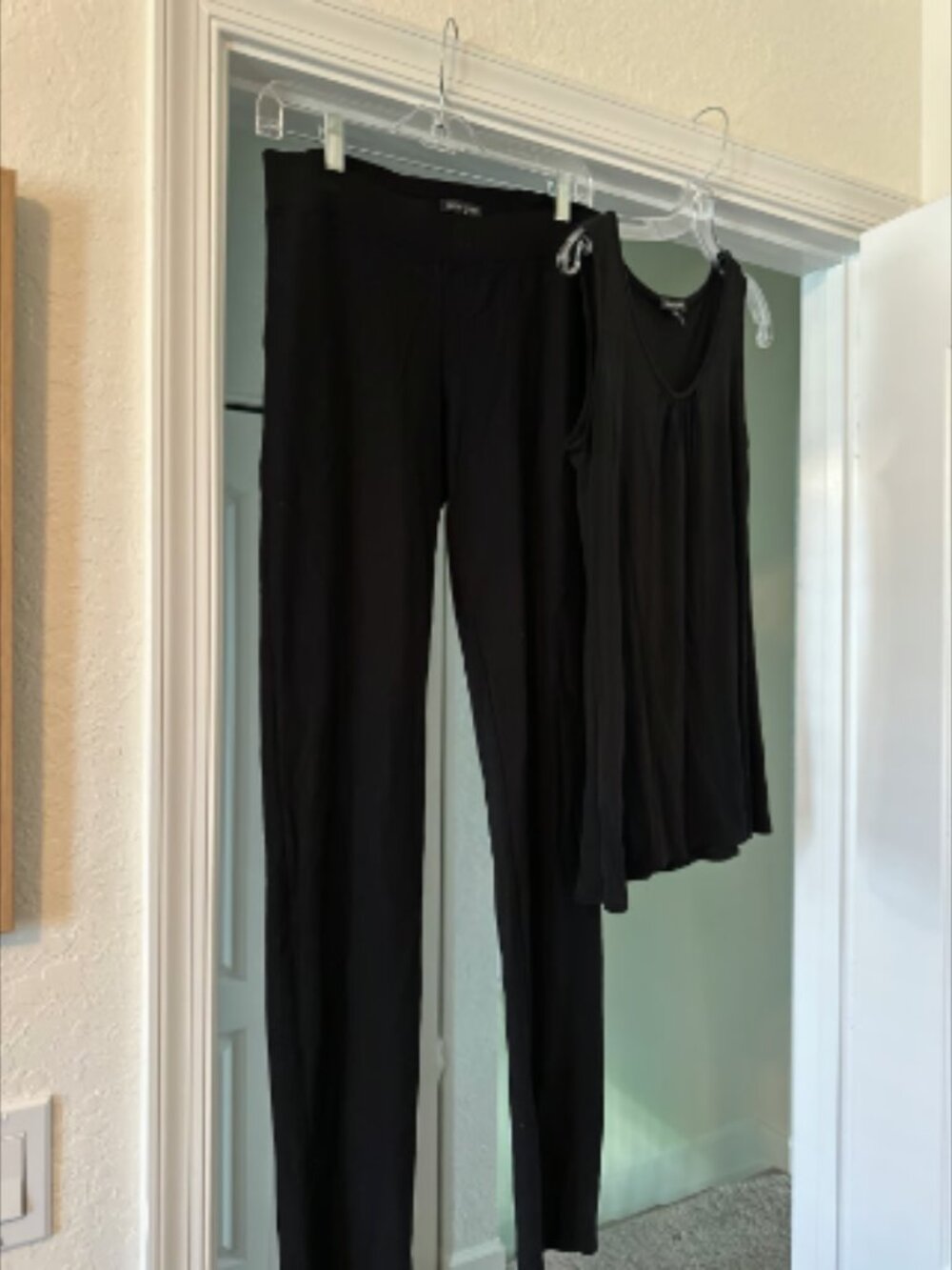 EILEEN FISHER Black 2-Piece Lounge Set Tank & Pants XS